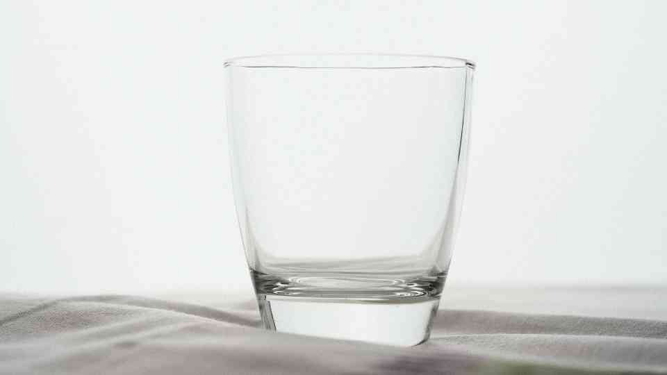 empty drinking glass
